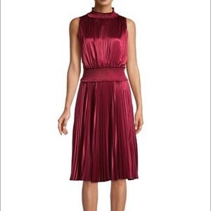 NWT Nanette Nanette Lepore Bali Orchid Pleated Sleeveless Blouson Midi Dress 10